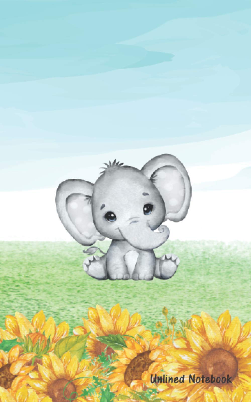 Unlined Notebook: Blank Unline Notebook Journal, cover elephant in summer, 100 Pages