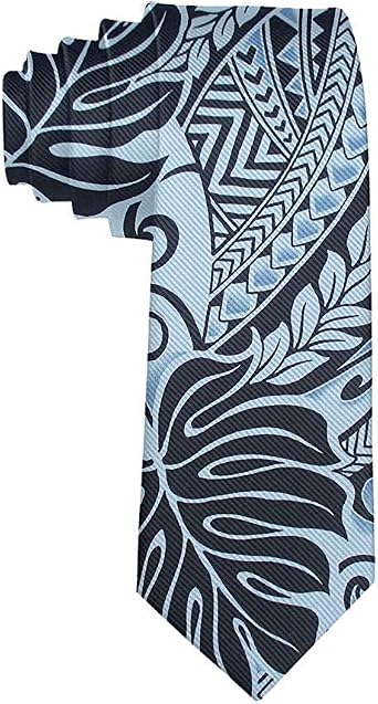 Mens Fashion tie Polynesian Designs Blue Necktie One Size Neck Tie