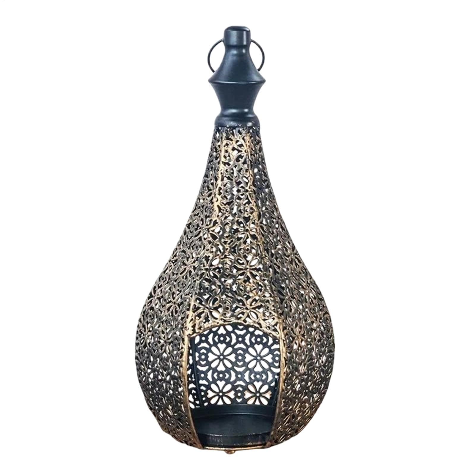 Lanterna marocchina in metallo: portacandela per e balcone, suggestivo gioco di , portacandele bohémien per esterni e interni, decorazione orientale da appendere, 30 cm