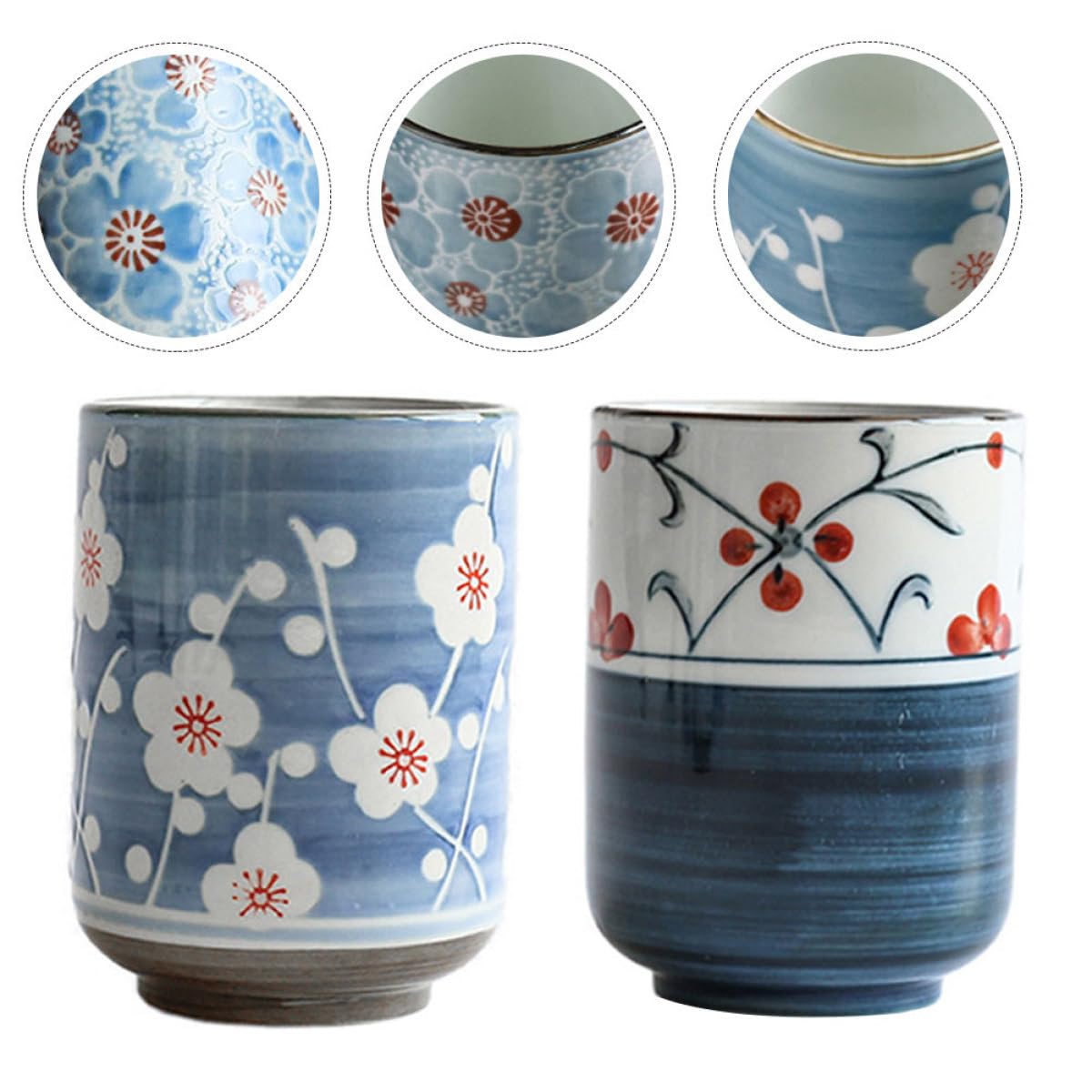 Homoyoyo 2 Tazas de Té Japonesas de Cerámica para Preparar Té Diseño Único y Acabado Suave, Paquete de 2 Piezas Ideales Hogar y Oficina