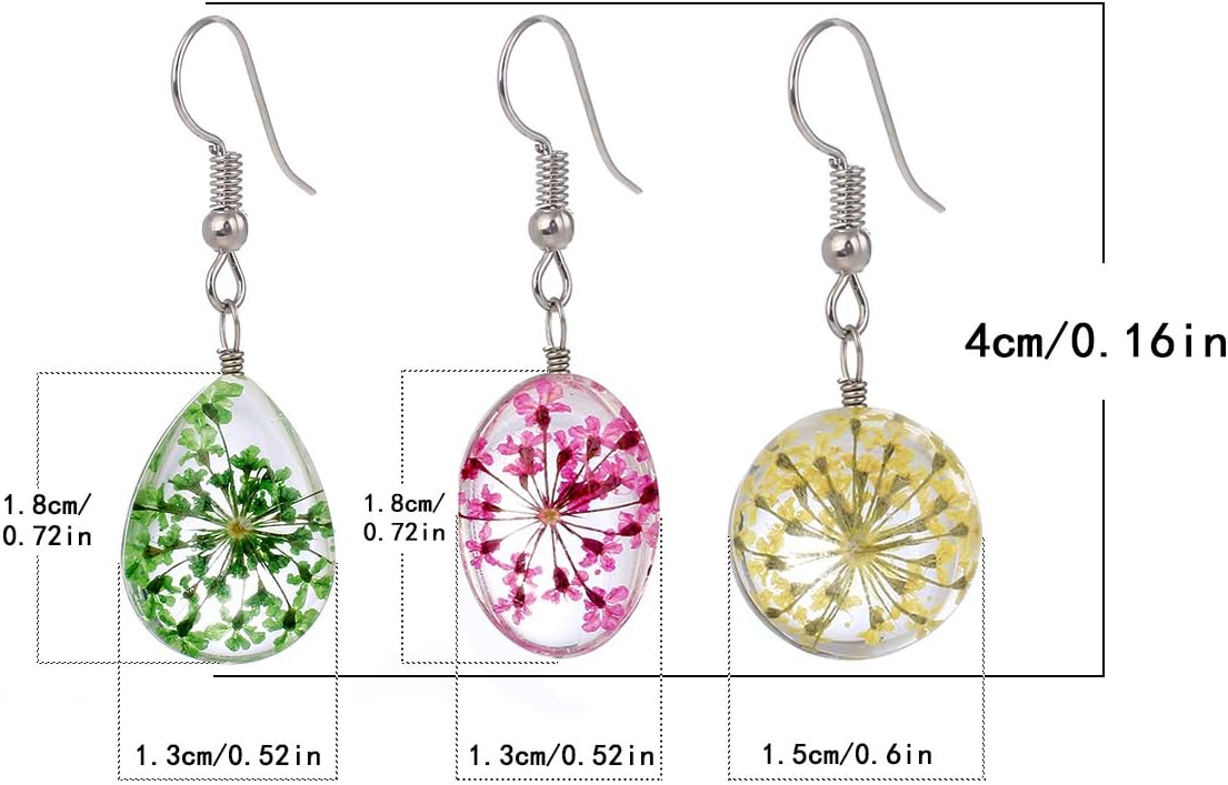 4-12 Pairs Multicolor Dangle Earrings Set for Women-Flower Life of Tree Ball Hypoallergenic Drop Dangle Earrings Wholesale in Bulk - Image 2