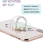 Glitter Bling Bling Phone Ring Holder,Sparkle Phone Ring Grip Artificial Diamond Stand,Rhinestone Cell Finger Ring for Phones,Pad(Silver)