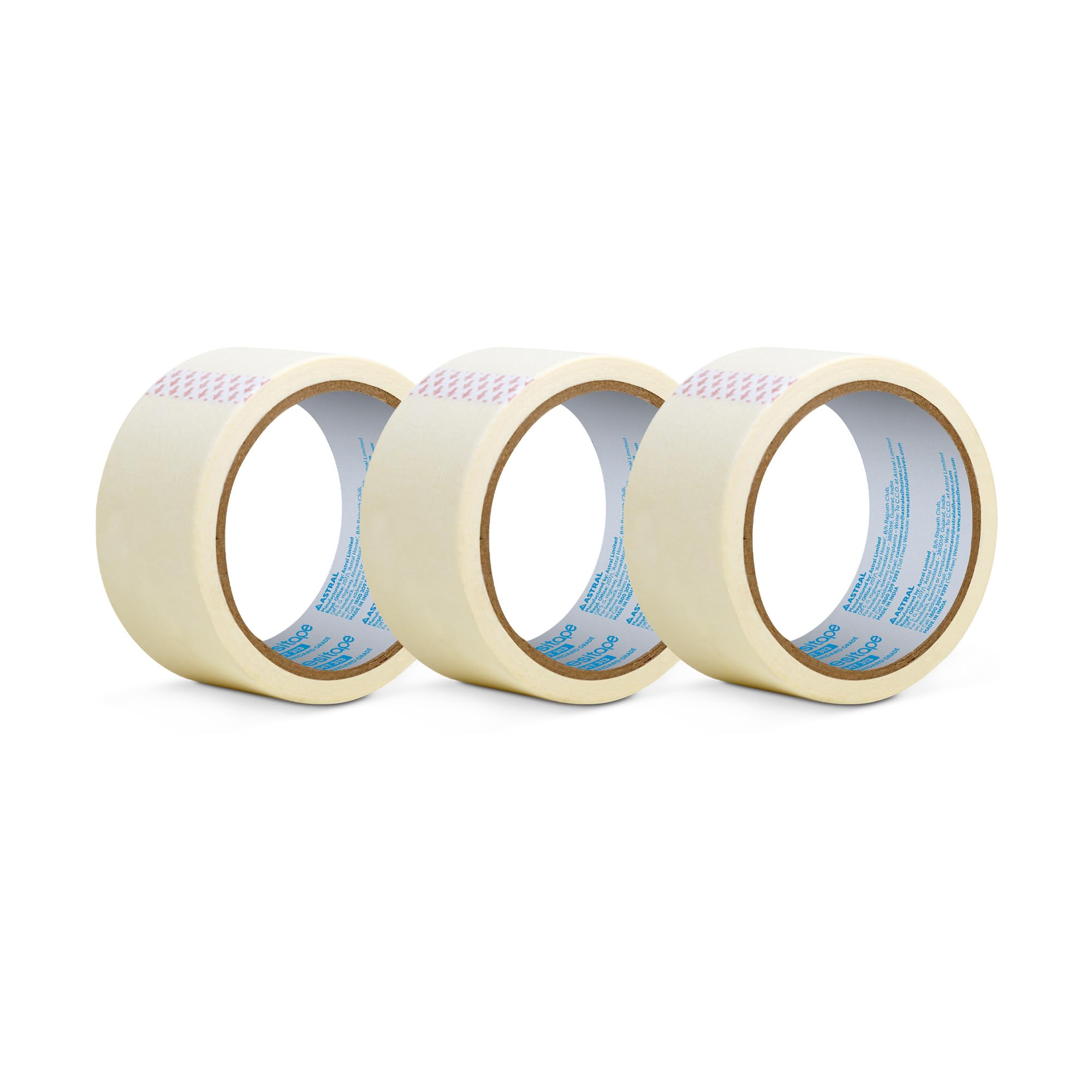 Resitape ASTRAL MT (313) 48 MM X 20 MTR X 3 PCS, ECO-FRIENDLY, EASY-TEAR MASKING TAPE, LONG HOLDING TIME, RESIDUE-FREE REMOVAL, MULTI-SURFACE USE