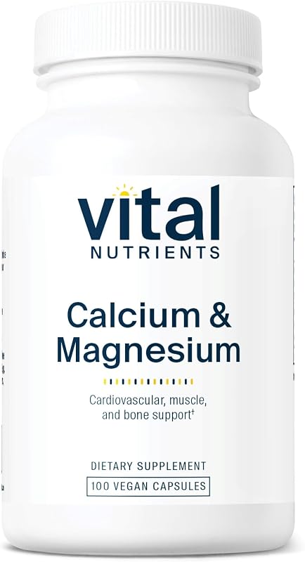 Vital Nutrients Calcium & Magnesium - Vegan Calcium Supplement with Magnesium - Support Bone Strength, Muscle, and Heart Health - Gluten, Dairy, Soy Free - Non-GMO - 100 Capsules