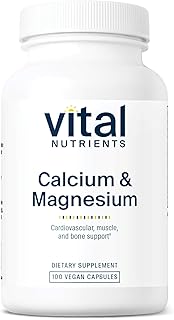 Vital Nutrients Calcium & Magnesium | Vegan Calcium Supplement with Magnesium | Support Bone Strength, Muscle, and Heart Health* | Gluten, Dairy, Soy Free | Non-GMO | 100 Capsules