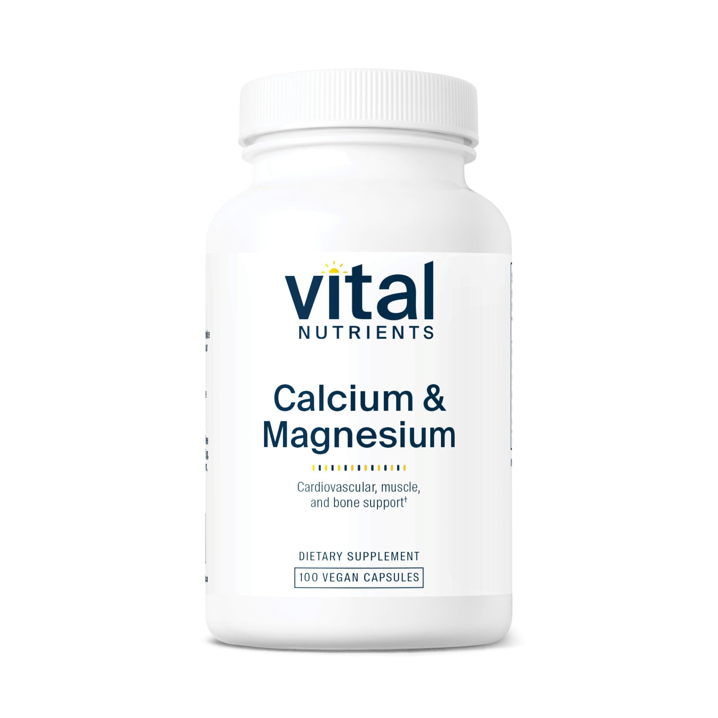Calcium & Magnesium | Vegan Calcium Supplement with Magnesium | Support Bone Strength, Muscle, and Heart Health* | Gluten, Dairy, Soy Free | Non-GMO | 100 Capsules