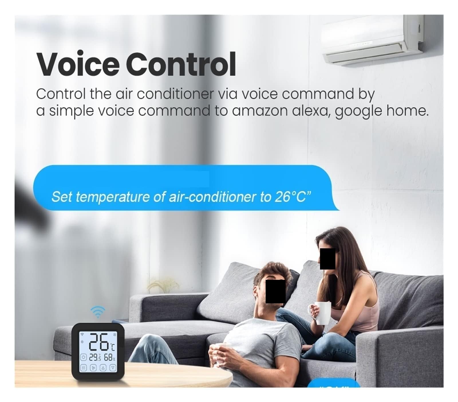 Termostat, Termometr Wewnętrzny Higrometr Cyfrowy Inteligentny Sterownik Klimatyzacji Termostat WiFi Z Wyświetlaczem LCD