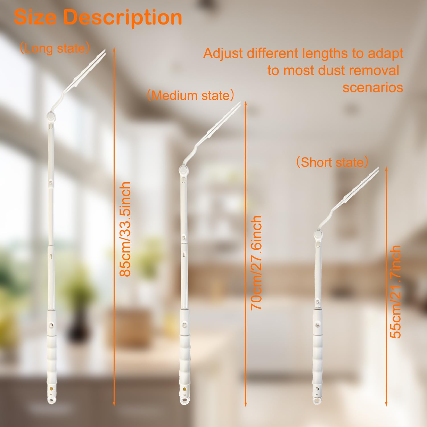 Replacement Handles Compatible with Swiffer Duster Refill, Extended Handle, Adjustable Length Handle (2, White)