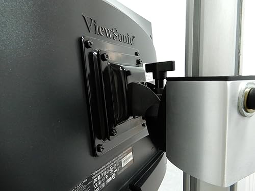 Miniatura 3 de letech+ Carrito de computadora rodante, estación de trabajo móvil de altura ajustable con soporte para monitor, soporte para CPU, bandeja para