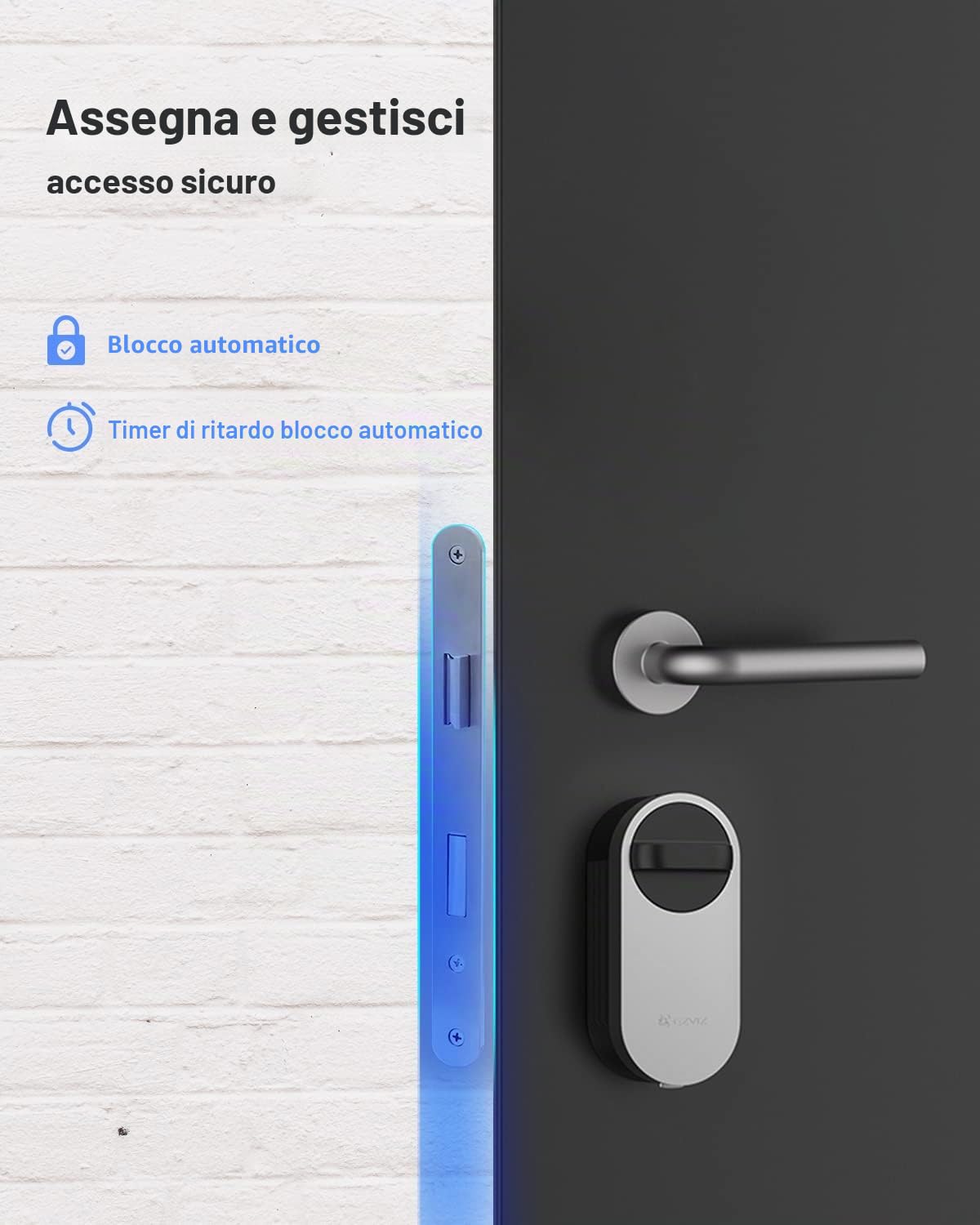 EZVIZ Smart Lock, Serratura Elettronica, Serratura Intelligente con modulo Wi-Fi Integrato, Apriporta Elettrico con Keypad Touch e Gateway Domestico, Facile da installare