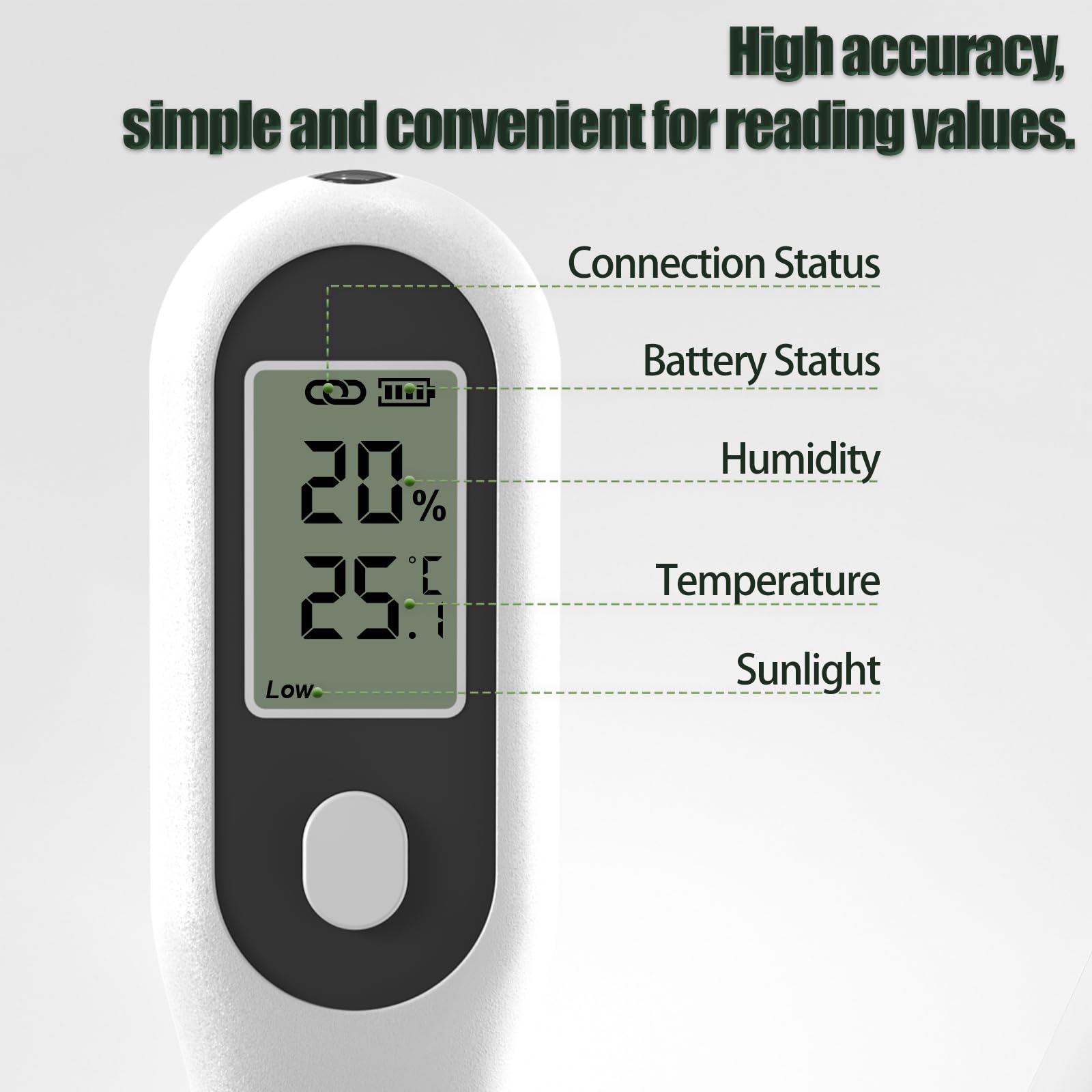 GIEX Zigbee - Sensor de humedad 3 en 1 para jardín con medición de temperatura y luz, compatible con Tuya Smart App & Home Assistant