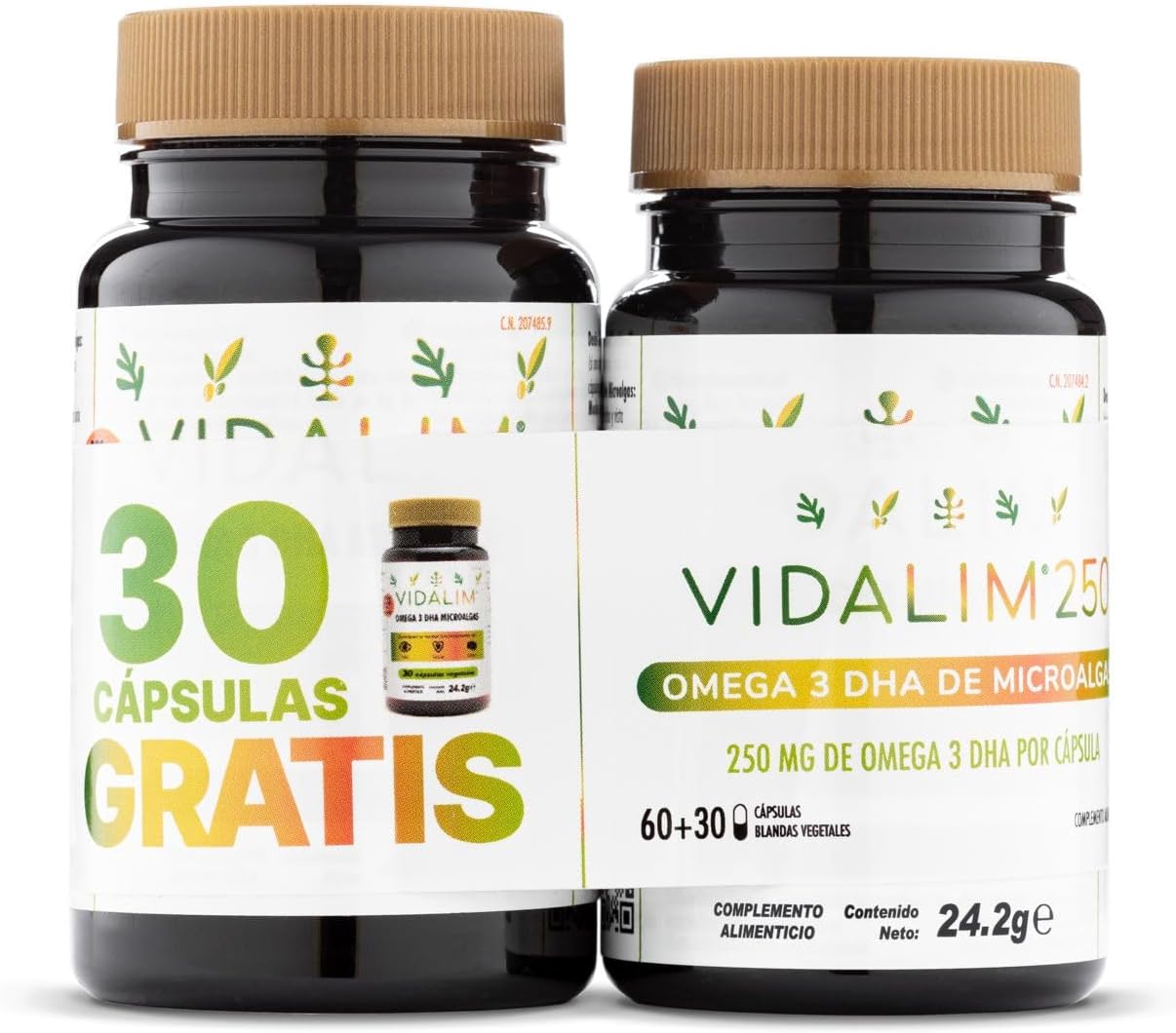 Omega 3, 250 mg DHA, microalgen in zachte capsule van plantaardige oorsprong, geschikt voor veganisten (90)