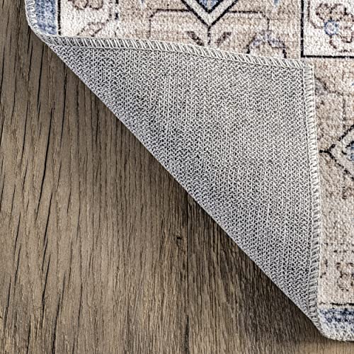 Nuloom Shae Faded Persian Bordered Machine Washable Area Rug, 5' X 8', Blue #TOP4