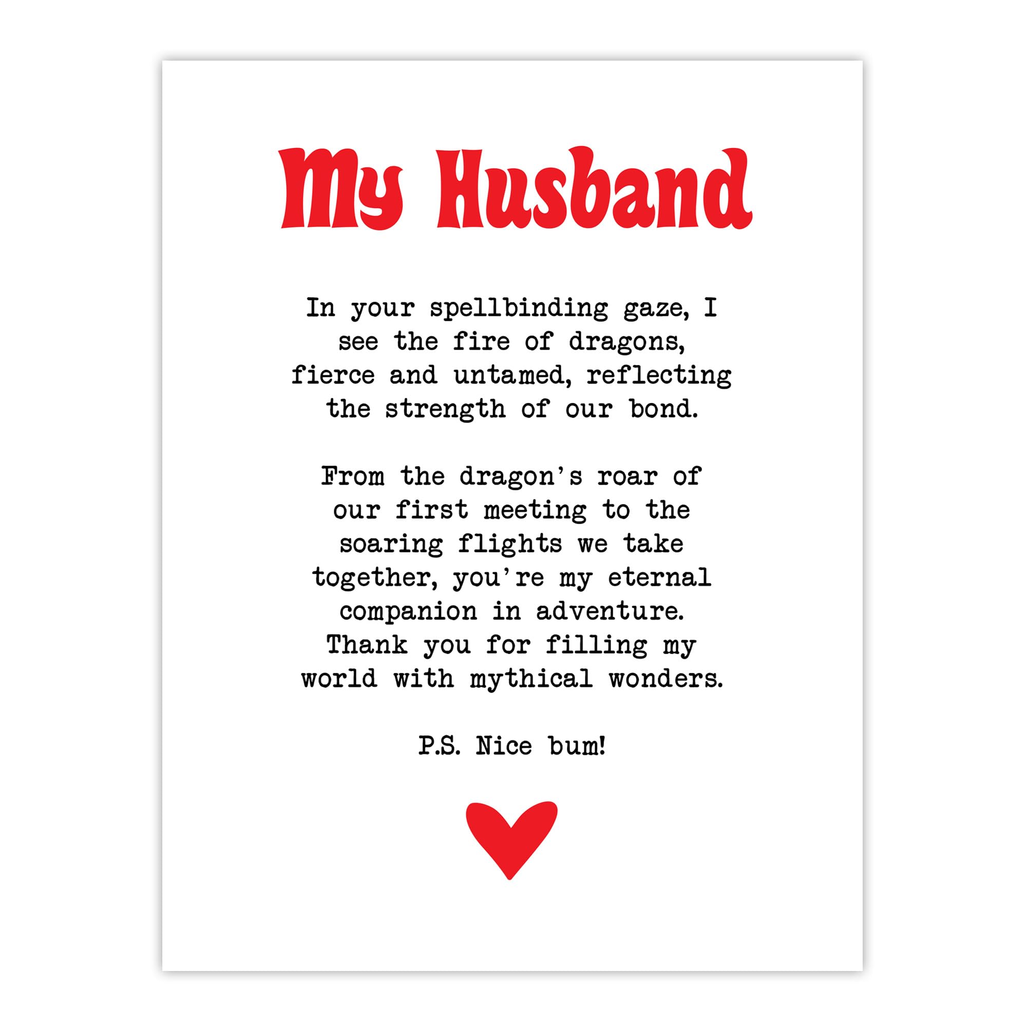 Artery8 Love Poem Role Play Game Nerd Husband Romantic Bedroom Large Wall Art Poster Print Thick Paper 18X24 Inch