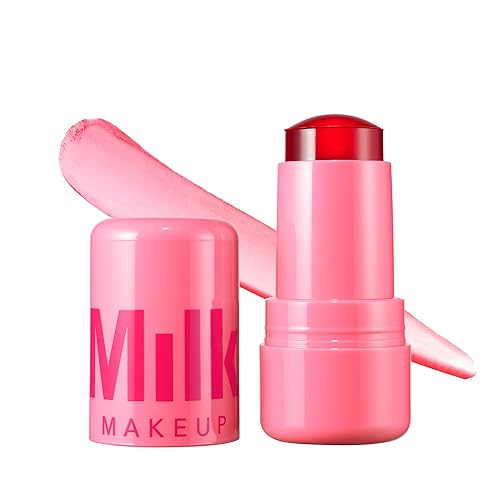 Milk Makeup Cooling Water Jelly Tint – Sheer Lip + Cheek Stain with Vegan Collagen, Seawater + Aloe – Hydrating, Long-Lasting, Buildable Lip Tint + Blush - Chill - Red