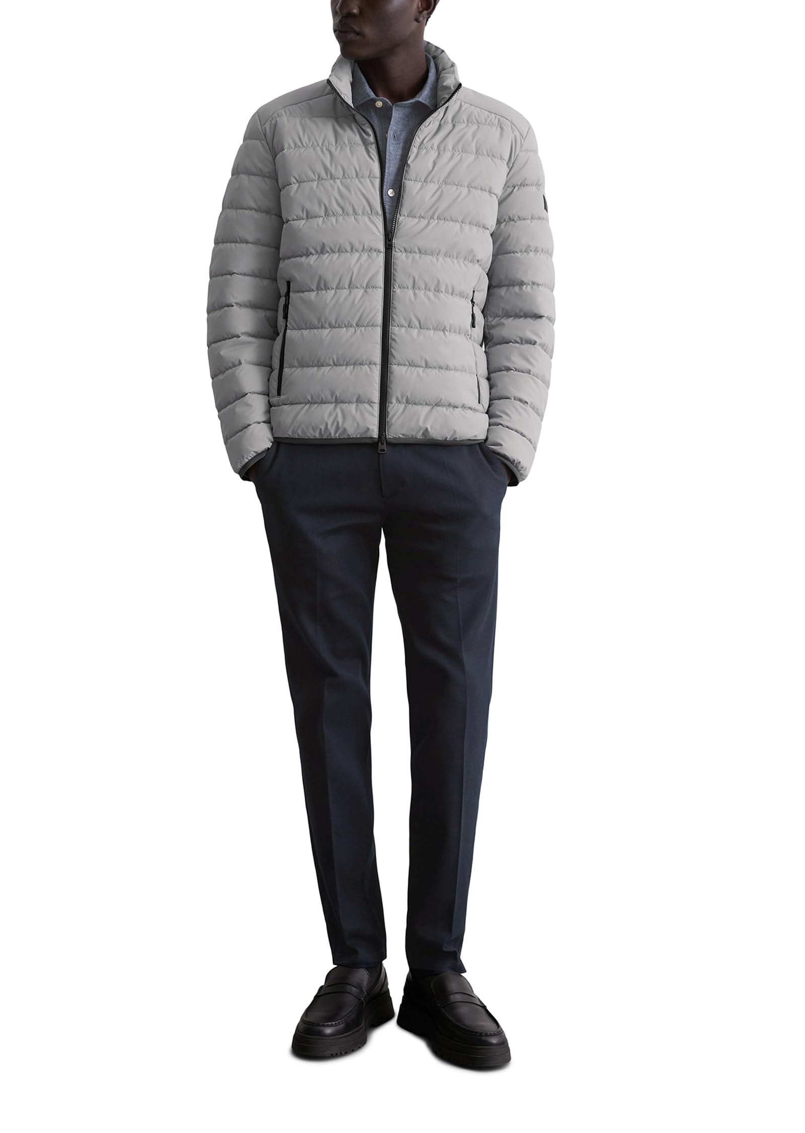 Marc O'Polo Herren Steppjacke wasserabweisend leicht, Grau (Griffin), 3XL