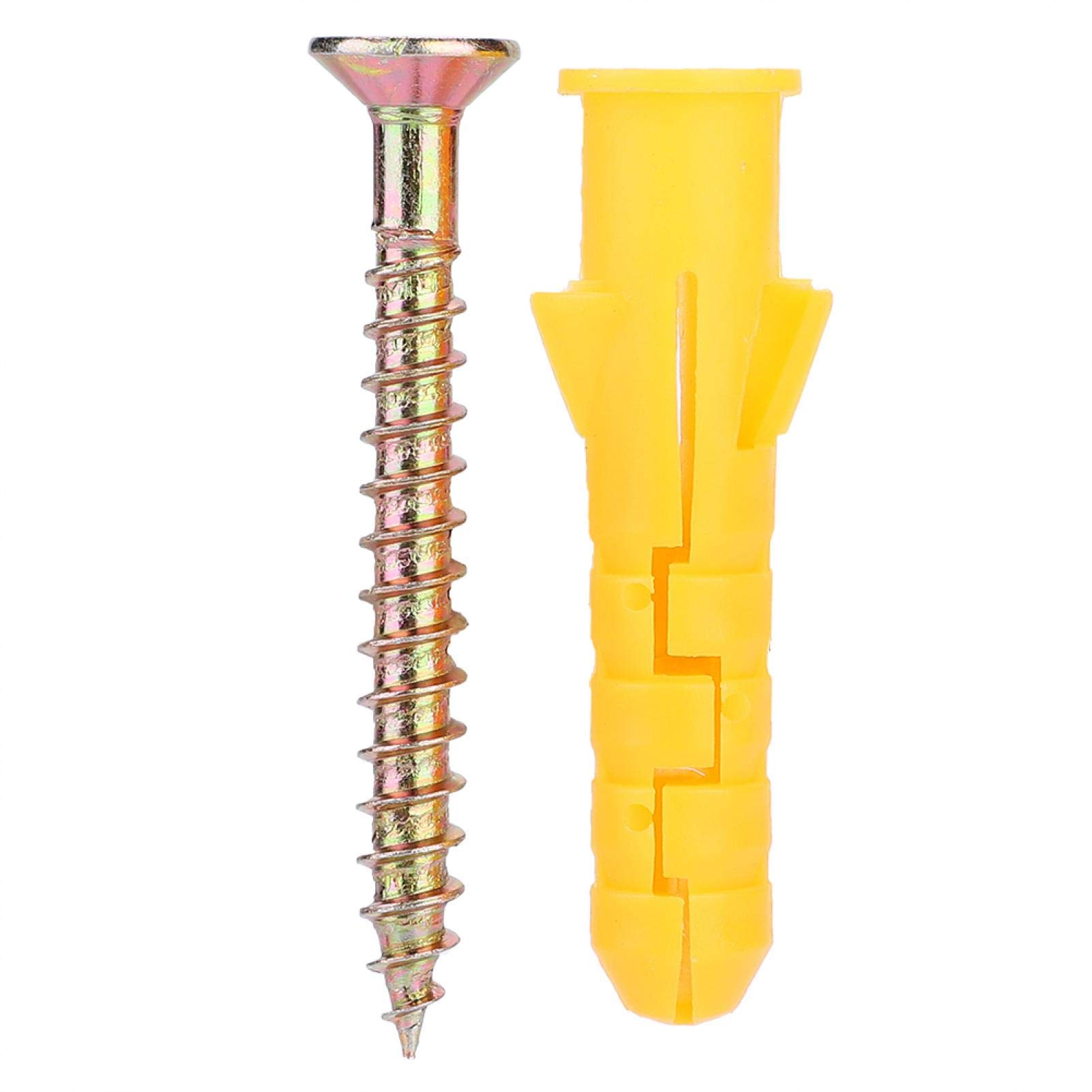 Plastic Expansion Pipe Column Anchor Wall Plug Frame Fixings Expansion Tube + Self-Tapping Screws Fastener Hardware Kit(?10mm 25-Pack)