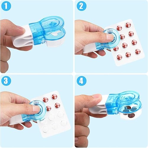 Miniatura 6 de Pastillero portátil, pastillero para paquetes de ampollas, herramienta portátil de viaje para ancianos, accesorios domésticos (2 piezas)