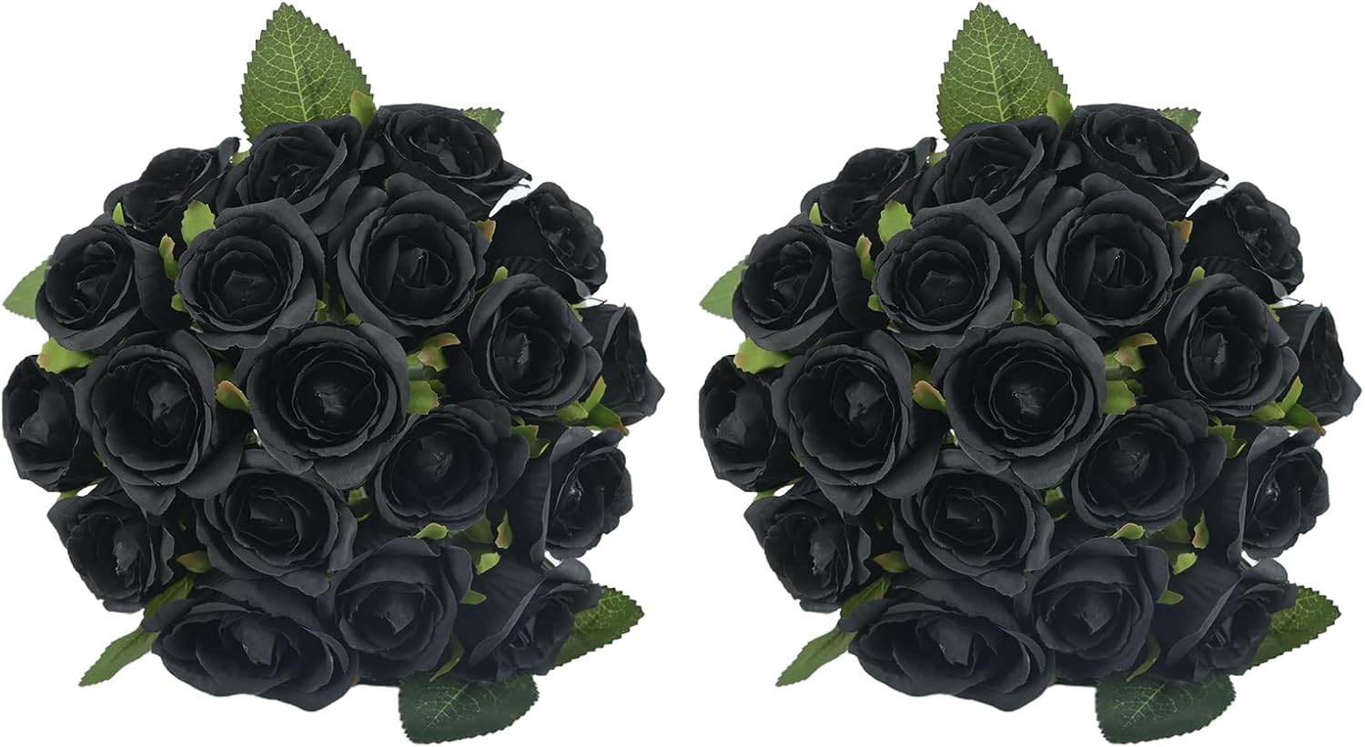 ZMZQ&flw 36PCS Roses Artificial Flowers Black, Silk Flowers
