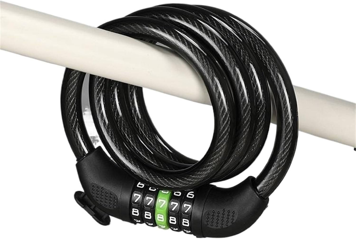 1pcs 5-Digit Combination Bike Lock, Anti-Theft Password Cable Lock with Bracket, Thickened Long Steel Wire(Orange)