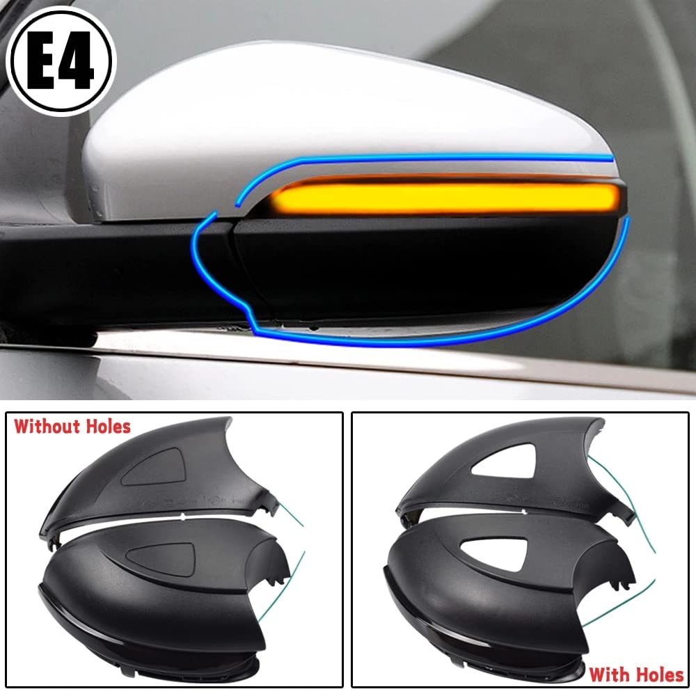 Un par de luces intermitentes LED para Golf 6 MK6/Golf G-TI 6/R20 2008 – 2012/Touran 2011 – 2015 (amarillo (sin agujeros)