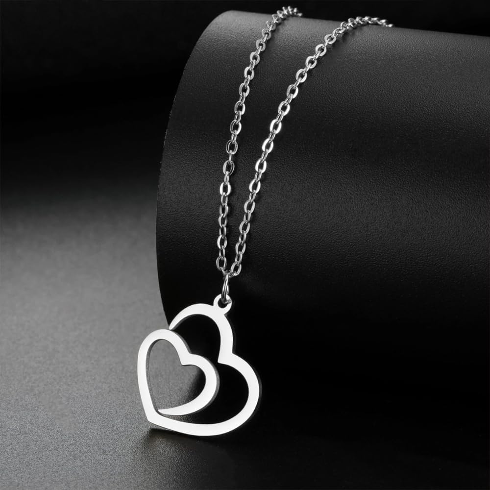 JMIMO Collana Regalo Per Figlia Bonus - Messaggio Inciso "Dono Della Vita" - Cristallo Rosa, Acciaio Inossidabile, Con Sacchetto In Velluto