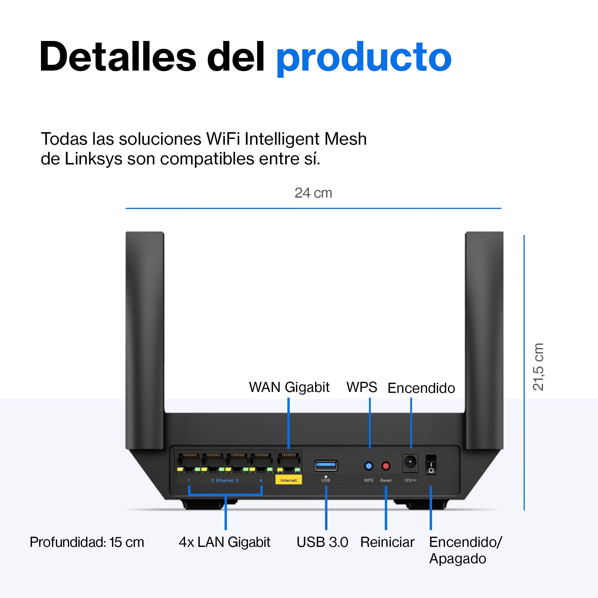Linksys router WiFi 6 mesh de doble banda (AX5400) Hydra Pro 6, compatible con Velop WiFi para todo el hogar, videojuegos, controles parentales, red de invitados por la aplicación de Linksys