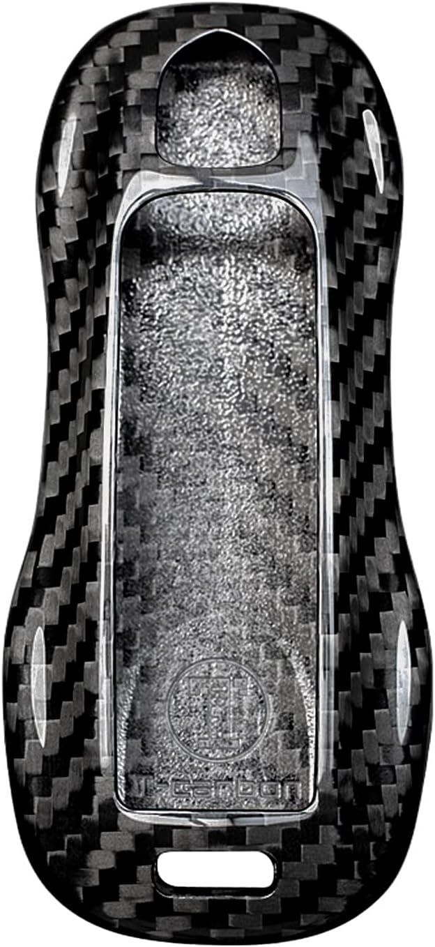 M.JVisun Genuine Carbon Fiber Key Fob Cover For Porsche 911 Carrera 918 Cayenne Coupe For Macan For Panamera Taycan Smart Car Remote Key Fob Case Skin For Men Women - C Style - Black