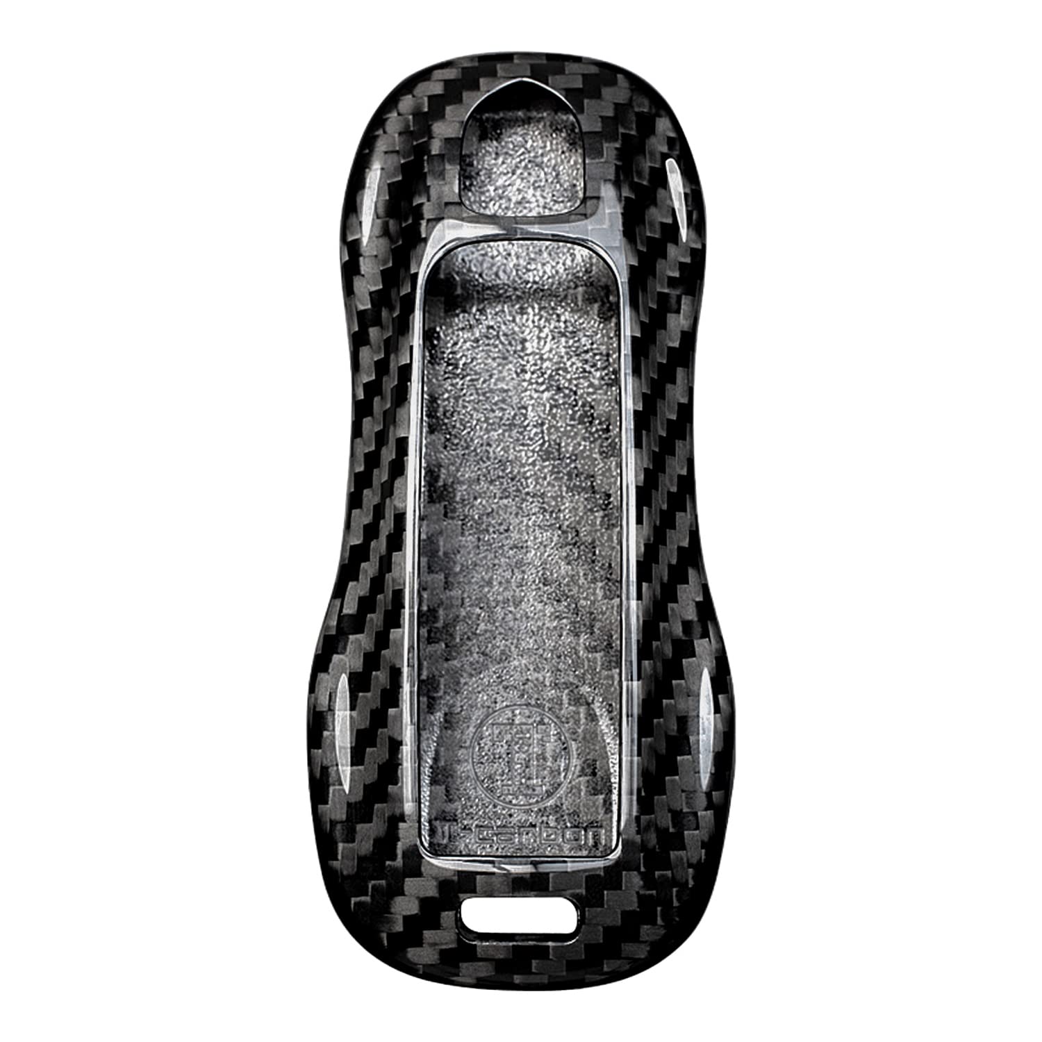M.JVisunGenuine Carbon Fiber Key Fob Cover For Porsche 911 Carrera 918 Cayenne Coupe For Macan For Panamera Taycan Smart Car Remote Key Fob Case Skin For Men Women - C Style - Black