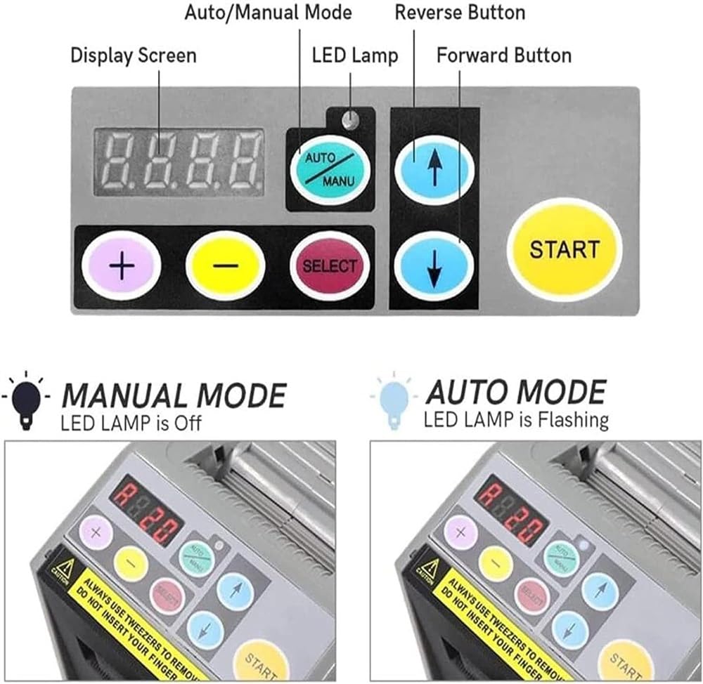 Distributore Automatico di Nastro Adesivo Robusto, taglierina elettrica per Nastro Adesivo, Materiale ABS, Resistente a Cadute e Graffi, Display Digitale a LED,