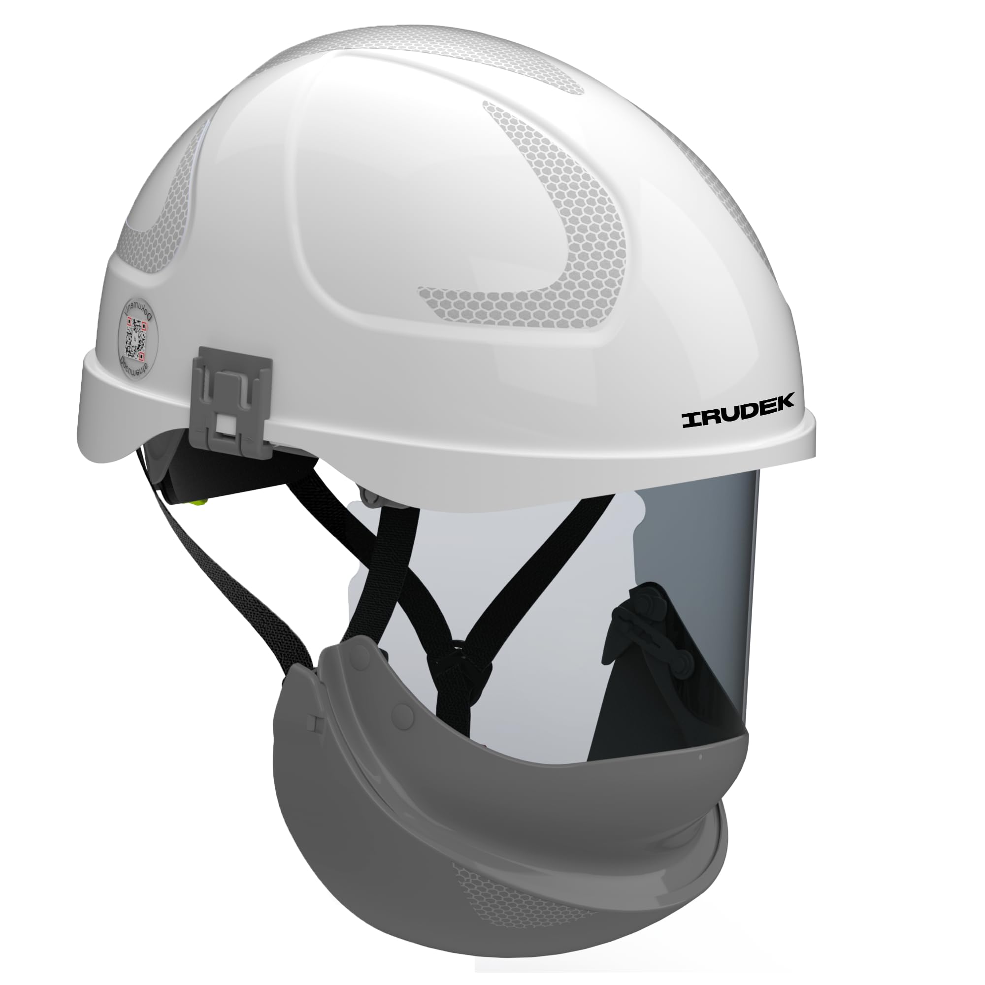 Irudek SECRA II E40 Blanco – Casco dieléctrico con Visor Clase 2 para Arco eléctrico 36 Cal/cm², ABS Resistente, Ajuste por trinquete y barboquejo 4 Puntos, Certificado EN 397 y EN 50365