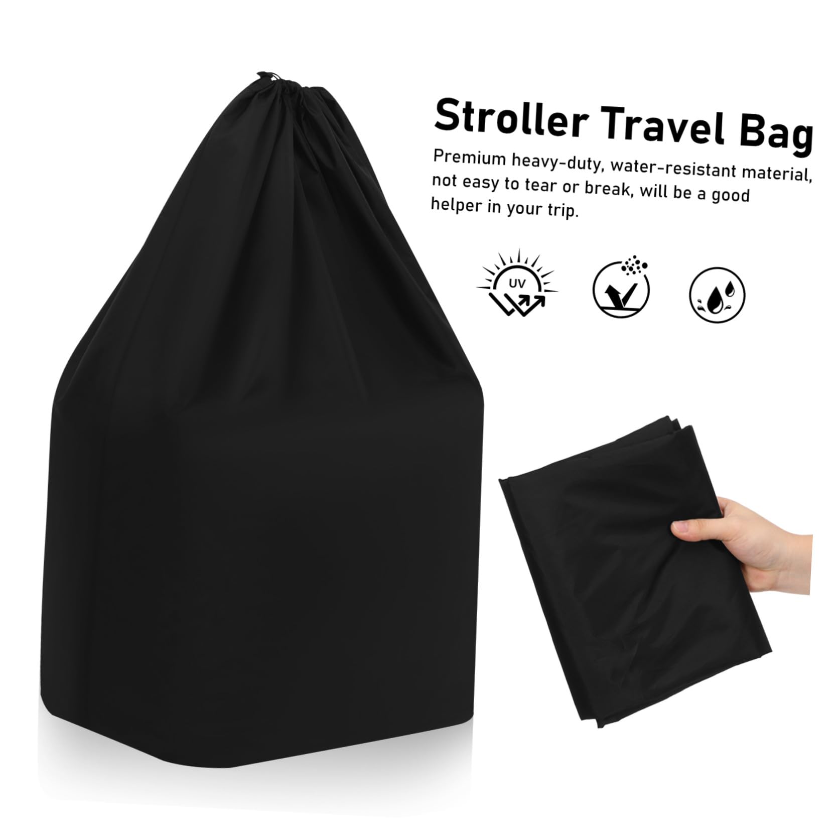 Abaodam Bolsa para Cochecito Funda de Nylon de Ñiño para Viajes en Avión Cómoda para Transportar Cierre Reforzado y Correas Dobles y Proteger Cochecito en Aeropuerto
