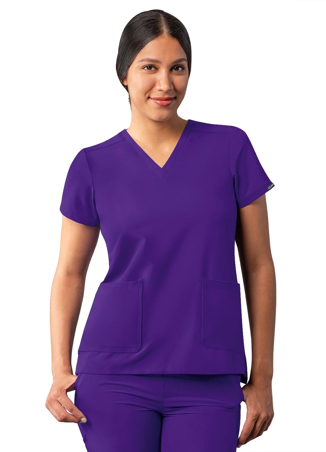 Adar Addition Scrubs for Women - Modern V-Neck Scrub Top - A6008 - Grape - XXS