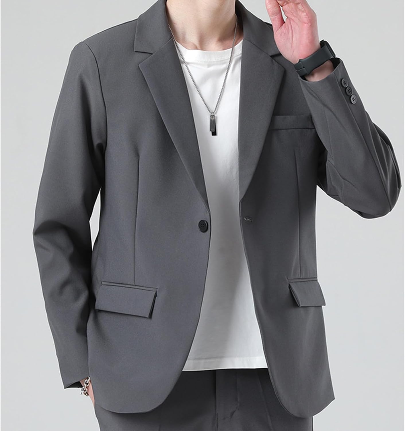 [RAMEMO] スーツ 上下セット セットアップ メンズ ビジネススーツ フォーマル ボタン1つ ジャケット ロングパンツ 春用