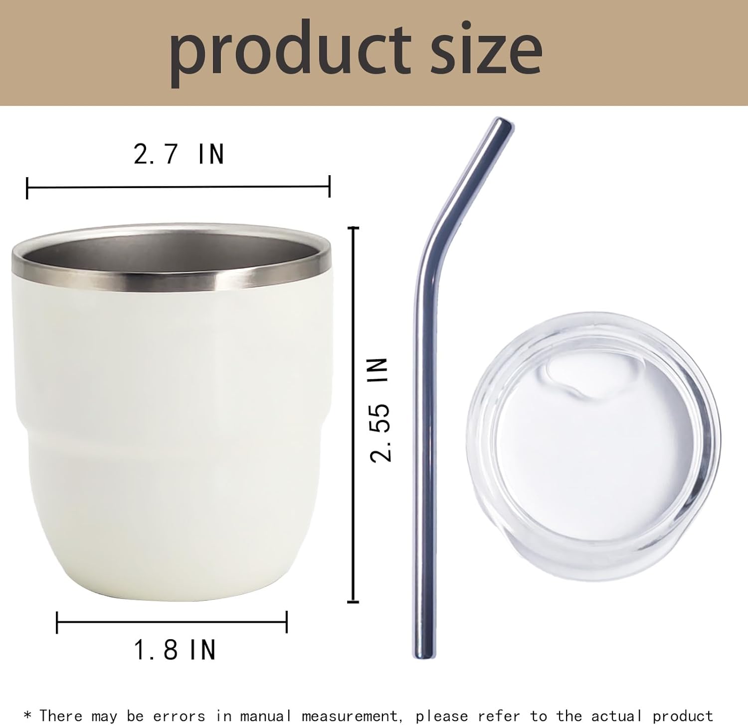 Dosao 4 oz Sublimation Mini Tumbler Shot Glass with Straw and Lid Multicolor Small Stainless Steel Espresso Cups for Coffee Set of 12 - Image 2