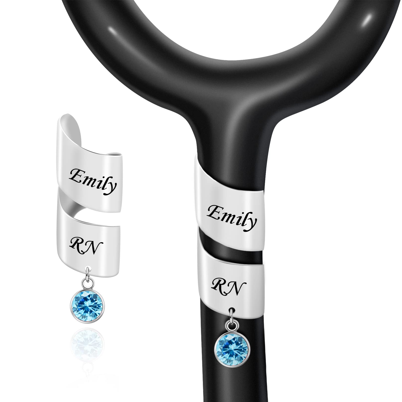 Personalized Stethoscope Name Tags Custom Stethoscope Name Charm Engraved Stethoscope ID Charm Accessories for Nurse Doctor Vet