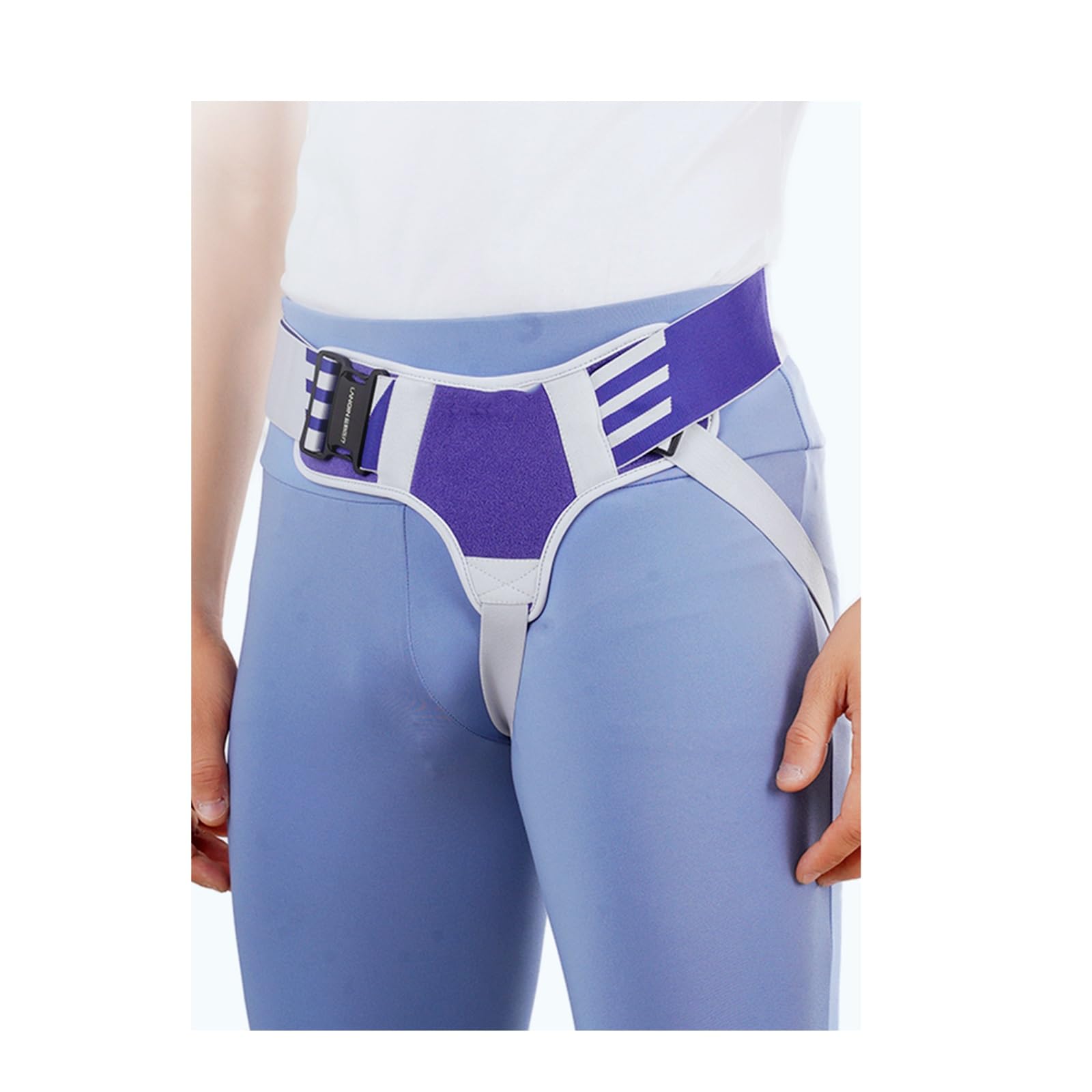 Fascia Per Ernia Inguinale Uomo, Cinto Erniario, Ernia Inguinale, Tessuto Confortevole E Traspirante, Con Cuscinetto di Compressione Rimovibile, Protezione Per Cintura in Vita Comoda E Regolabile(Larg