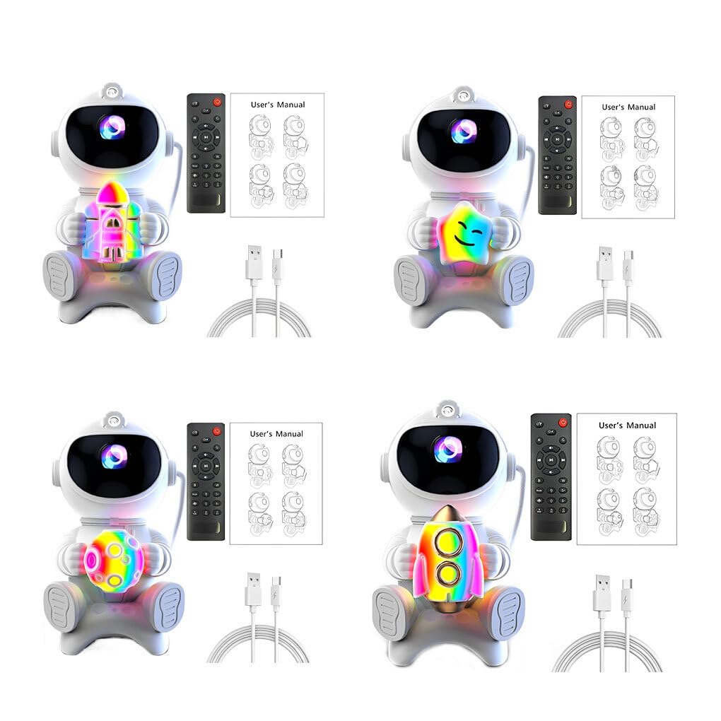 Proyector de cielo estrellado de astronautas, proyector de luz nocturna, Altavoz Bluetooth con luz LED nocturna, decoración de habitación y dormitorio, estrellas