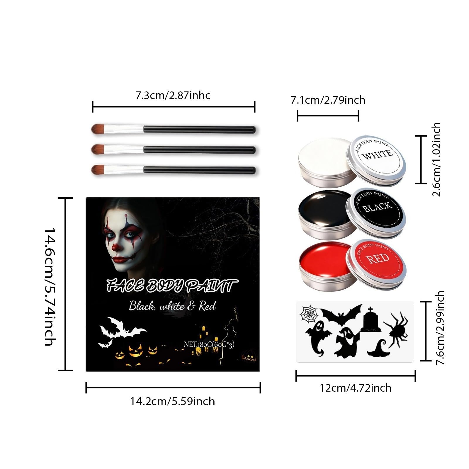 Farba do twarzy z | Halloween Body Paint, Mardi Gras, Theater, Stage, Film