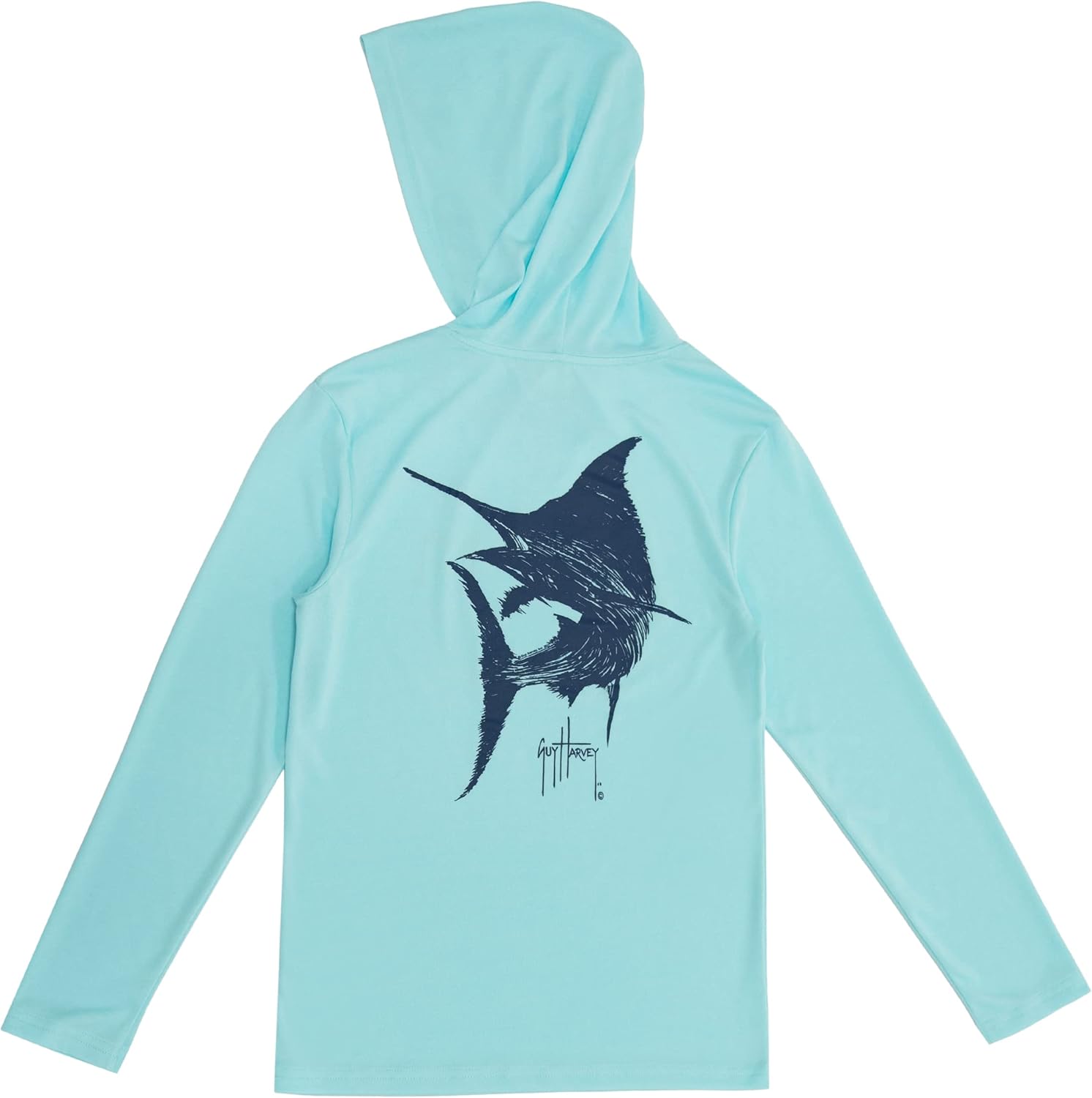 Guy Harvey Boy's Cationic Performance Hooded Tee