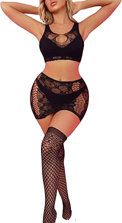 Vestido De Malla Transparente Vrtige - Conjunto 3 Piezas Con Shorts Para Fiestas Y Salidas Nocturnas