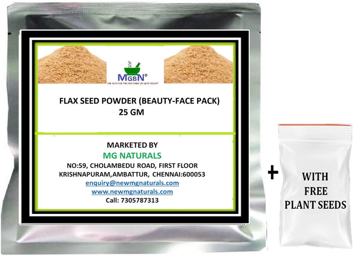 MGBN THE PATH FOR THE HEALTHIER LIFE WITH BEAUTY FLAX SEED POWDER (BEAUTY-FACE PACK) 50 GM FREE PLANT SEEDS)