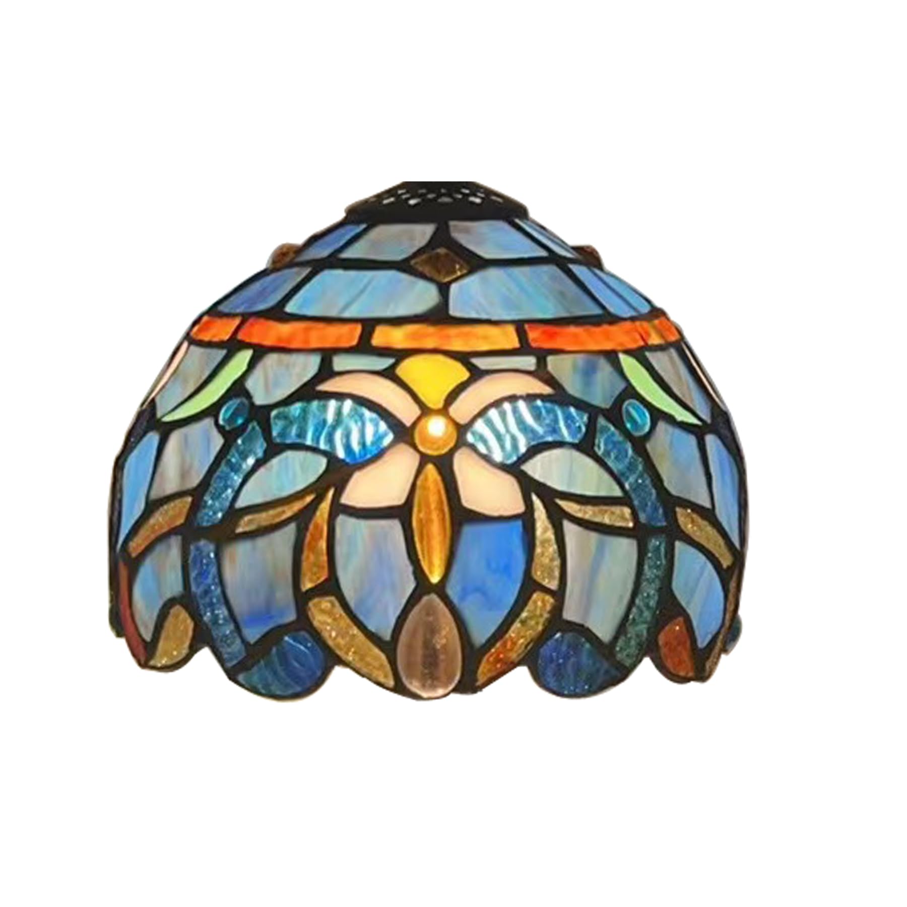 8 Inch Small Tiffany Lamp shade Replacement Only (Blue Purple)