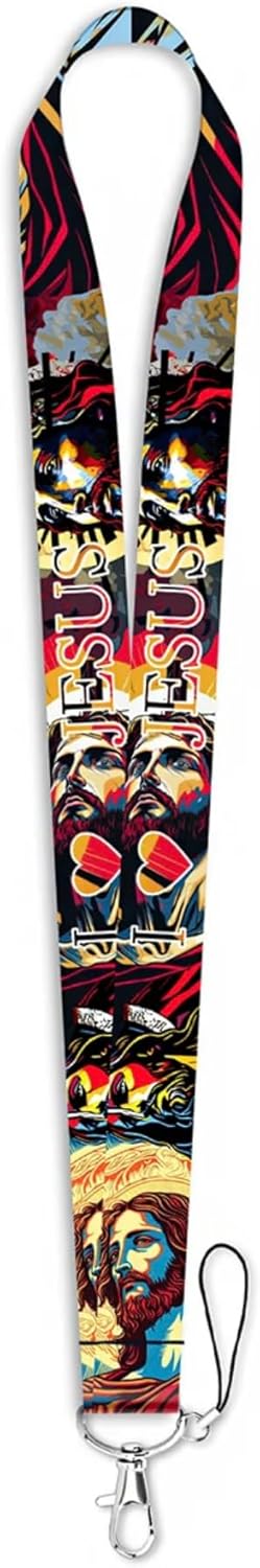 Pinstant Jesus Christ God Christian Christianity Holy Cross Easter Christmas Catholic Protestant Church Crucifixion Lord Bible 17.7" Neck Lanyard Keychain Holder ID Badge Mobile Phone Pin Strap - Image 2