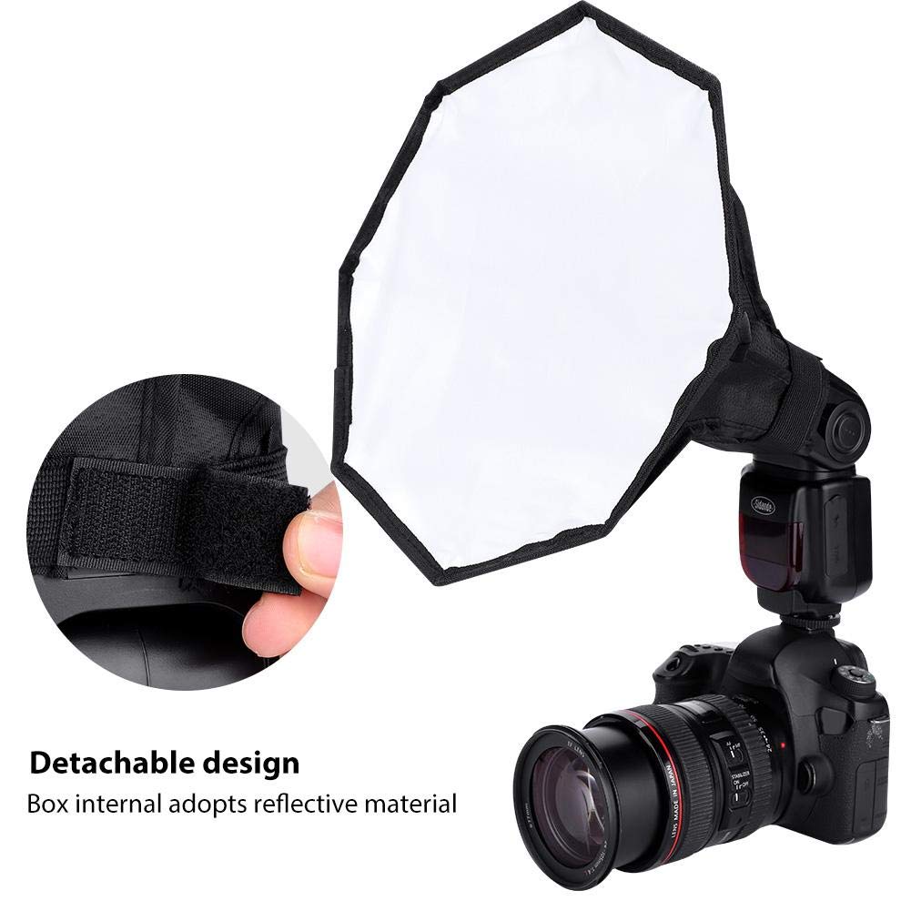 EBTOOLS pour diffuseur Flash pour Flashlight softbox Diffuseur Softbox, Diffuseur Portable Universel avec Lampe de Poche Flash de 30cm pour Flash Externe