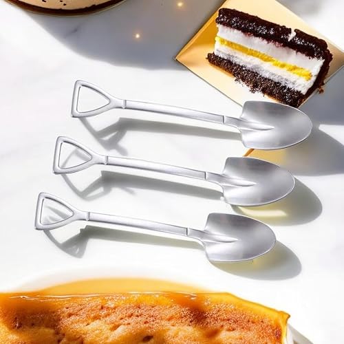 Miniatura 4 de Smilesunus - Cucharas de postre de acero inoxidable, 10 unidades, cucharas de yogur para helado