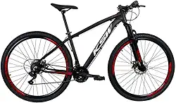 Bicicleta aro 29 KSW Câmbios Shimano 24V Freio Hidraulico (PRETO+VERMELHO, 17)
