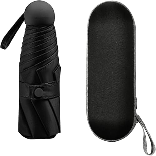 plplaaoo Paraguas de bolsillo, mini paraguas, paraguas pequeño, paraguas pequeño para bolso, mini paraguas de sol, paraguas de cápsula, mini