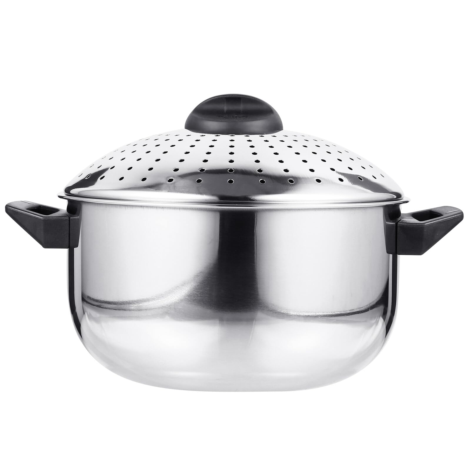 Casserole inox avec passoire couvercle sécurisé économiseur énergie gaz