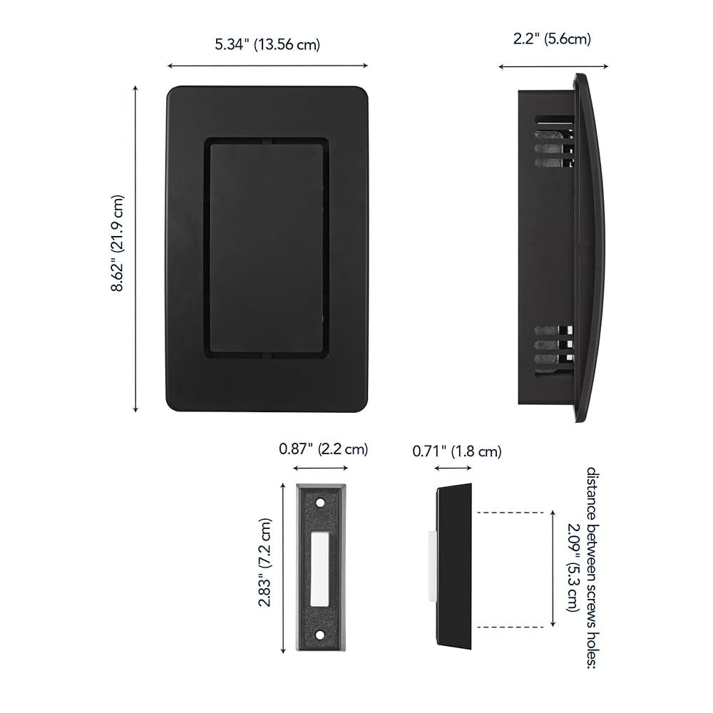 Bell♡ 　0204 Heath Zenith Wired Mechanical Doorbell Chime Kit, Black